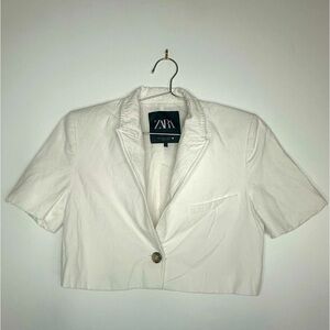 Zara Cropped Short-Sleeve Blazer